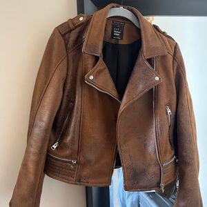 Brown Faux Leather Zara jacket